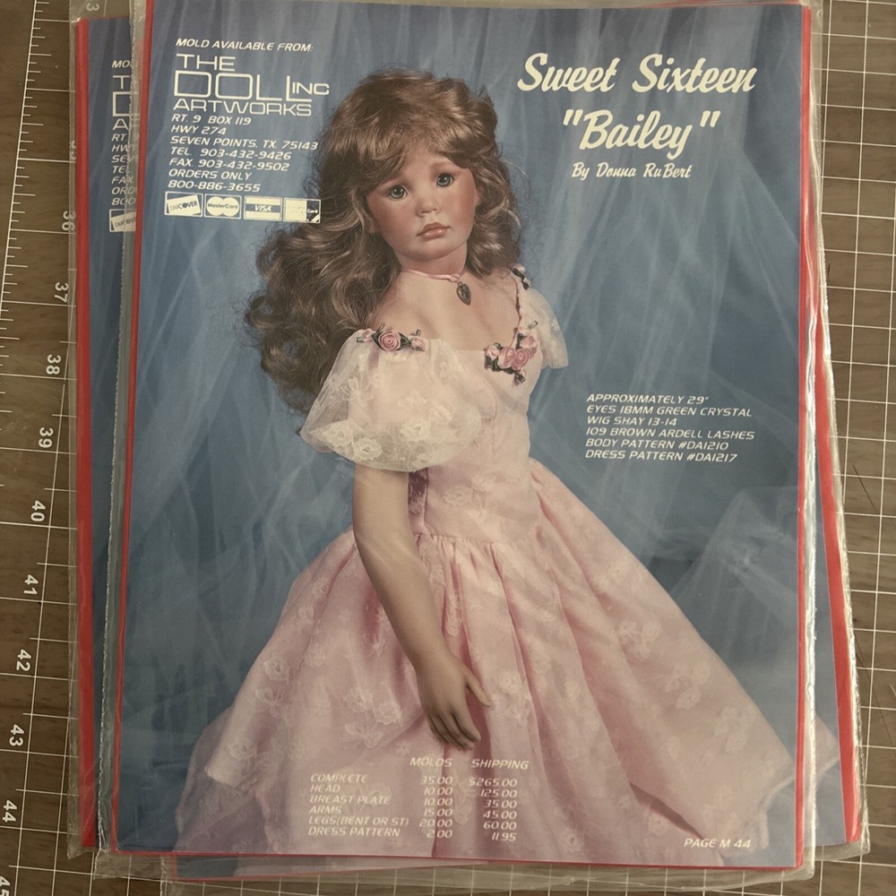 The Doll Inc Artwork Sweet 16 BAILEY  29” Dress Clothes Pattern DA1210 Uncut
